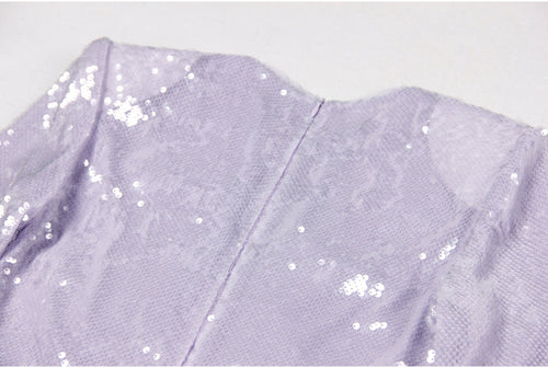 Lilac Sequin Mini Dress