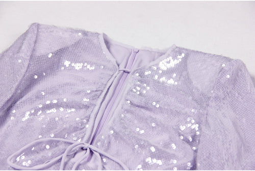 Lilac Sequin Mini Dress