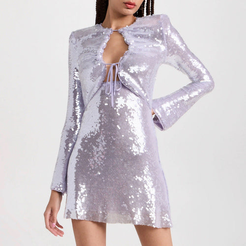 Lilac Sequin Mini Dress