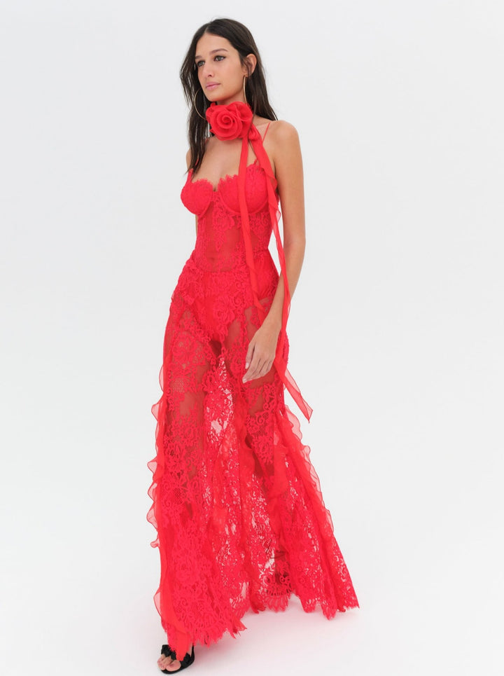 Polly Cherry Lace Maxi