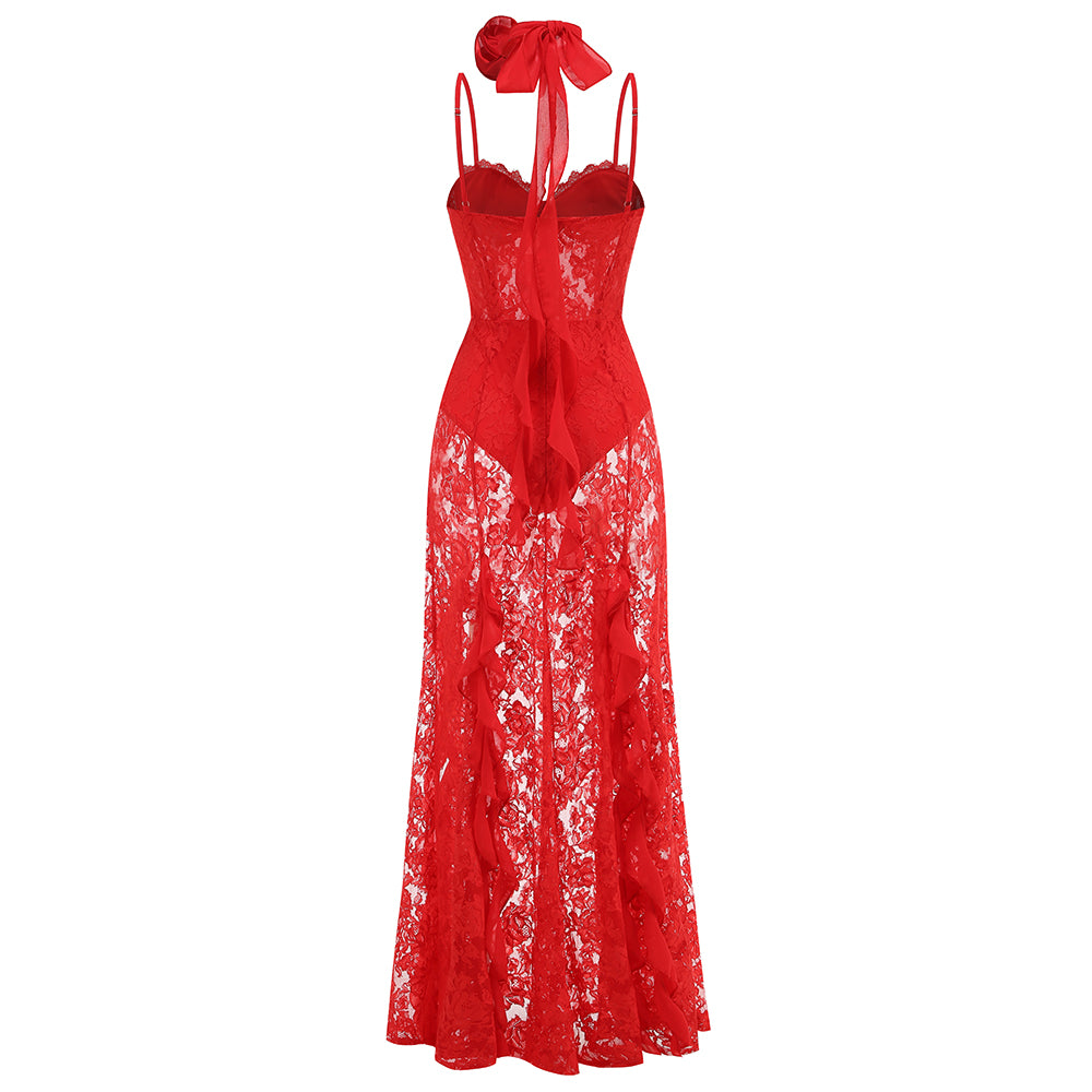 Polly Cherry Lace Maxi