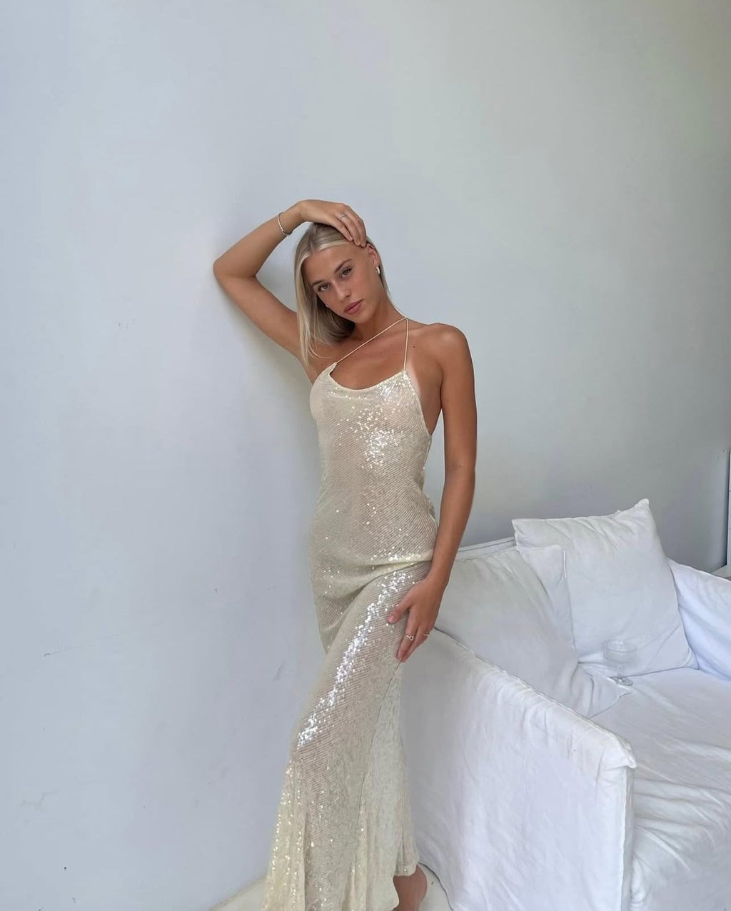 Serena Sequin Slip Maxi