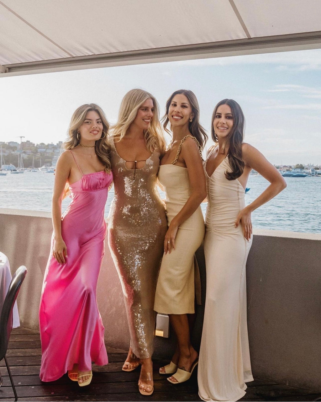Solaria Long Sleeve Smoke Sequin Backless Maxi Dress