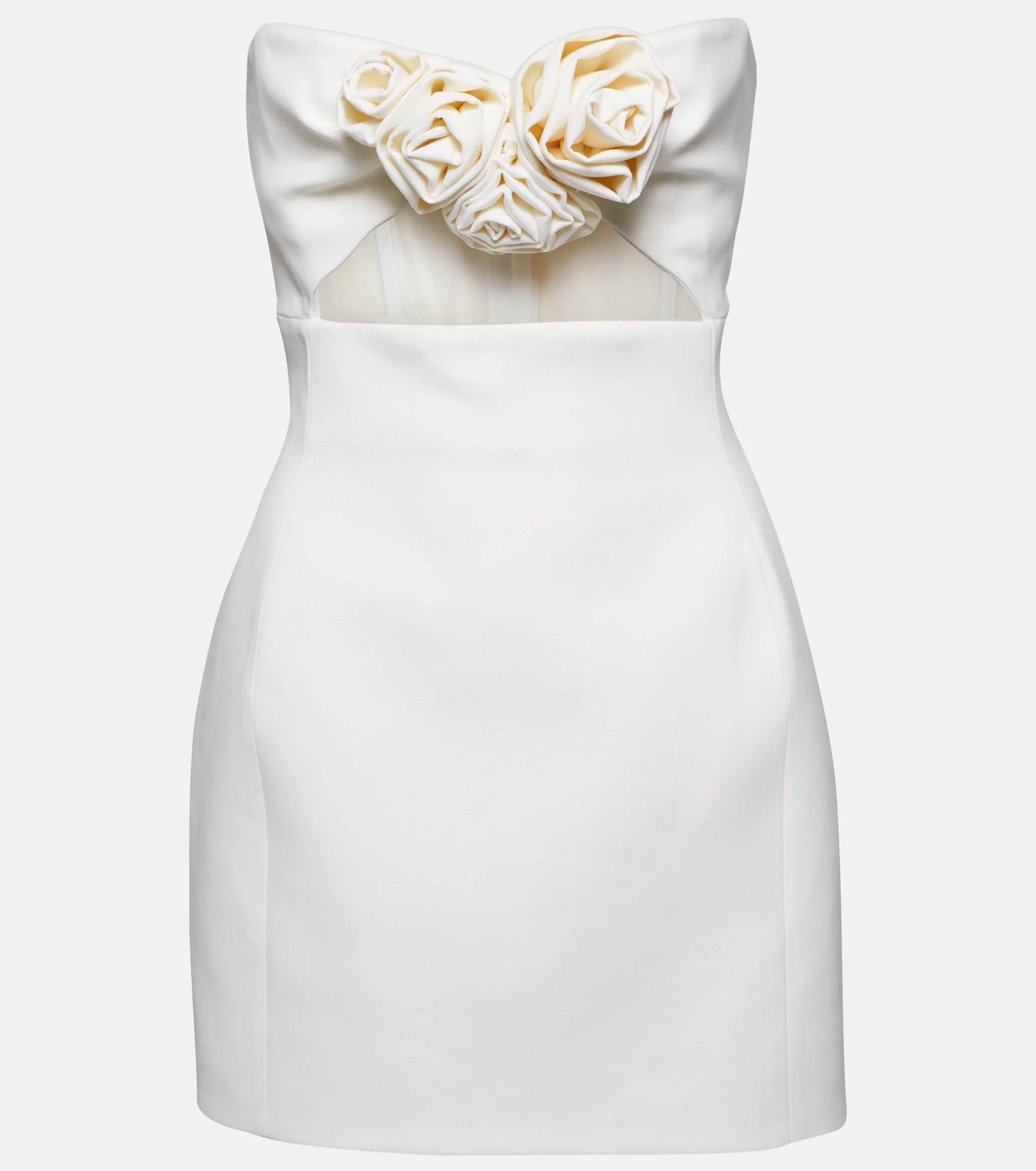 TWIN ARCHIVES FLORAL-APPLIQUÉ MINIDRESS WHITE