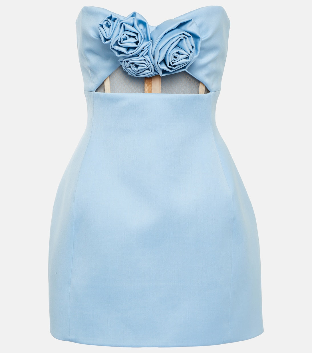 TWIN ARCHIVES FLORAL-APPLIQUÉ MINIDRESS BLUE