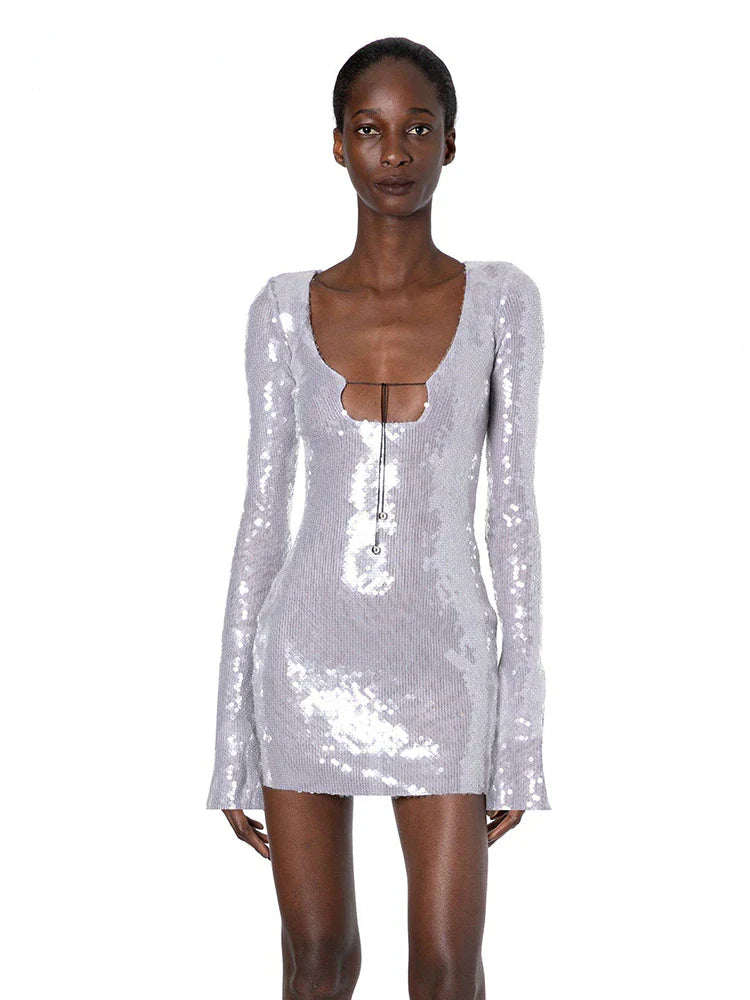 Solaria Mini Ice Lavender Sequin Dress