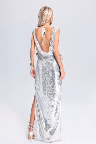 Adrianna Backless Sequin Gown