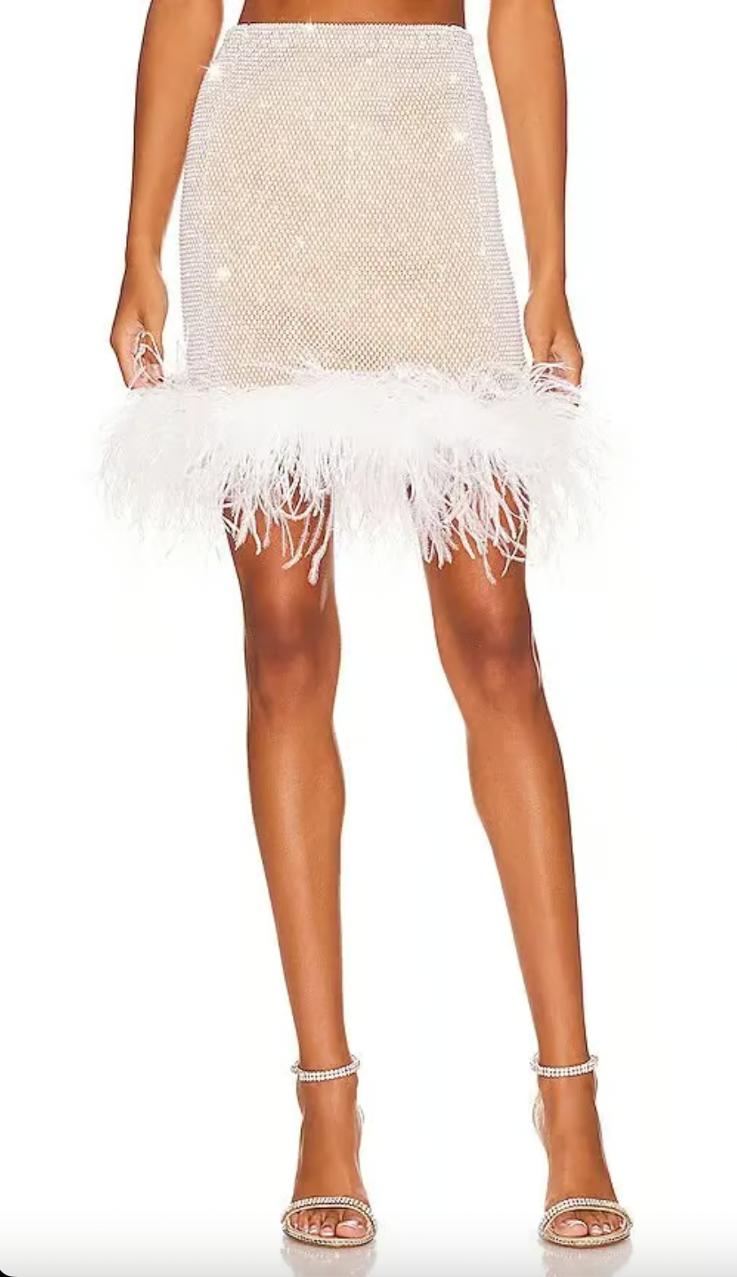 Midnight Mirage Embellished Two-Piece Set White