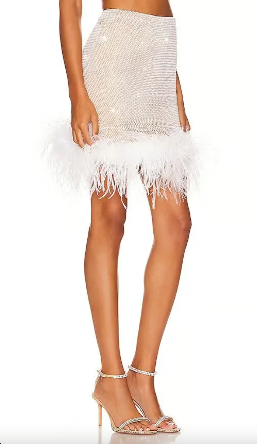 Midnight Mirage Embellished Two-Piece Set White