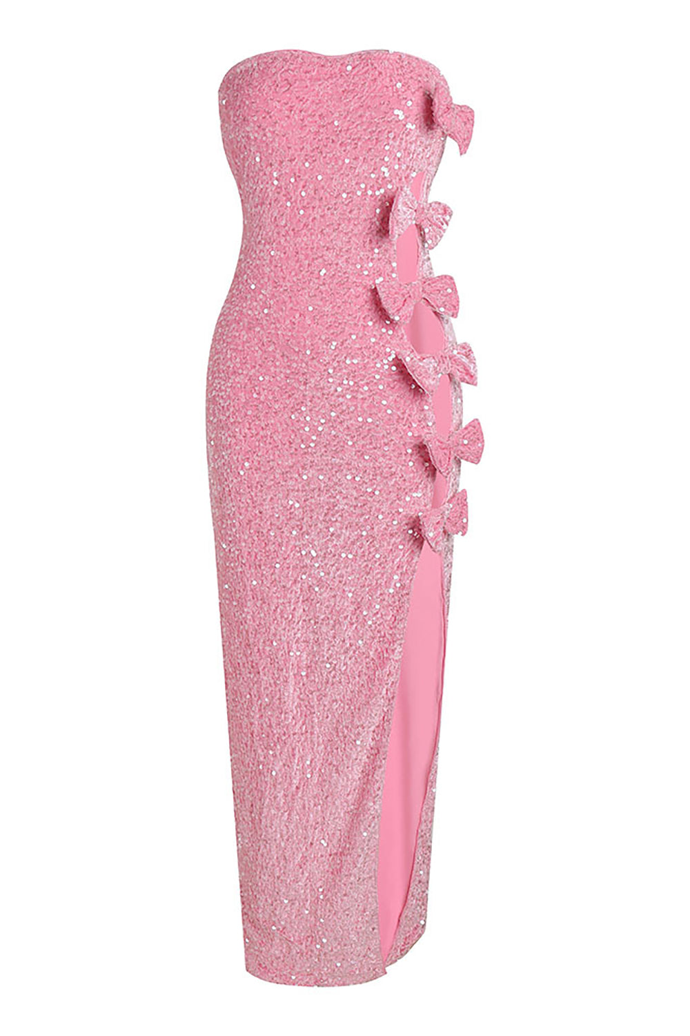 POLINA BOW SEQUIN MAXI DRESS