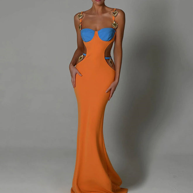 Amalfi Linen Dress Tangerine - Twin Archives