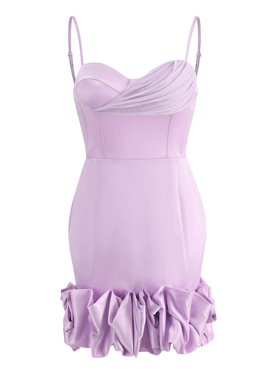 Karolina Lavender Ruffle Corset Dress