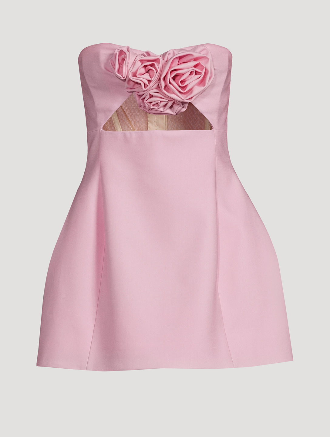 TWIN ARCHIVES FLORAL-APPLIQUÉ MINIDRESS PINK