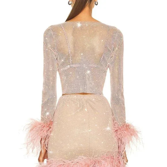 Midnight Mirage Embellished Two-Piece Set Pink