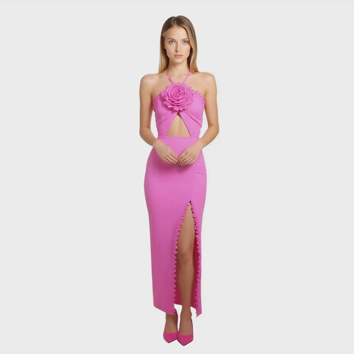 Jovani 67841 Ruffle Evening Dress Pink